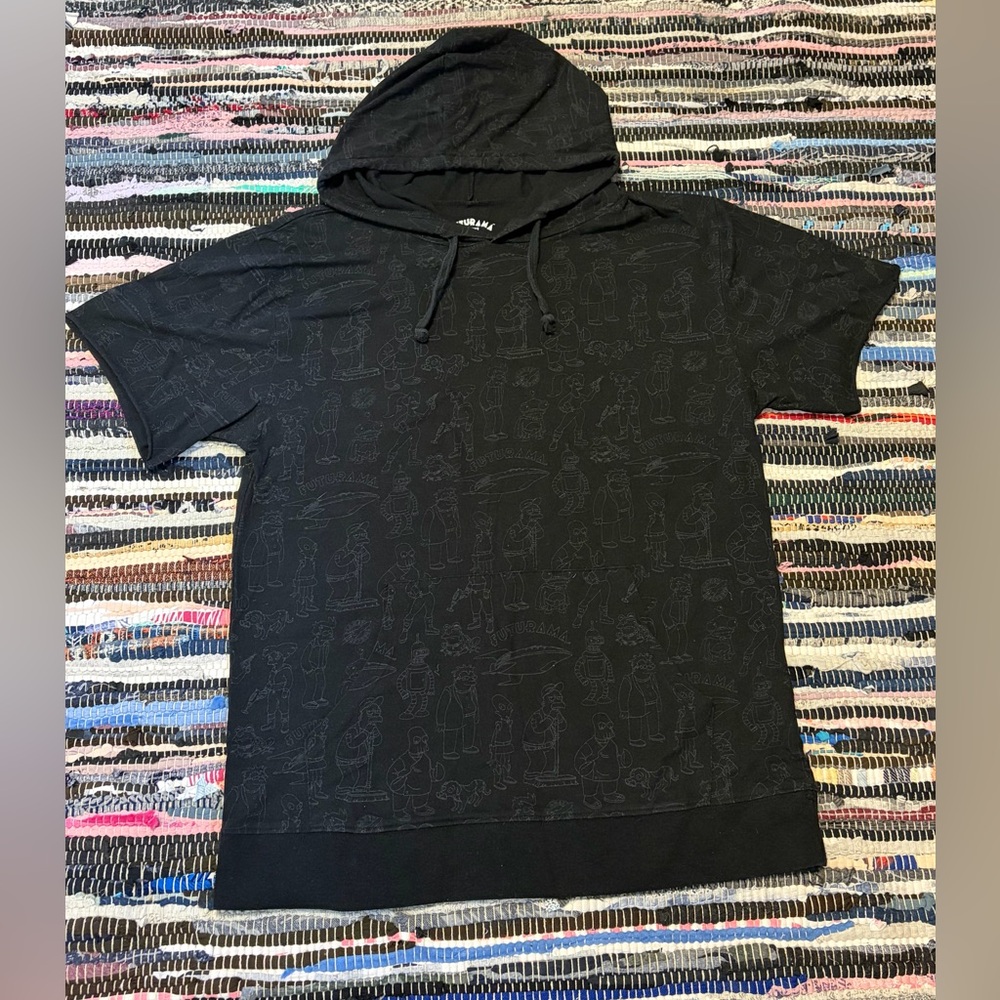 Futurama Short Sleeve Shirt Black Hoodie Loot Crate Exclusive - Men's MEDIUM